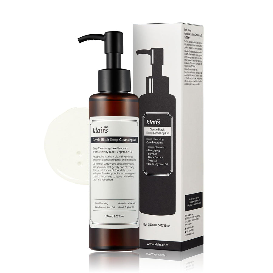 DearKlairs Gentle Black Cleansing Oil, 5.07 fl oz