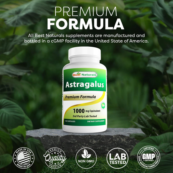 Best Naturals Astragalus Capsules, 1000 mg, 120 Count