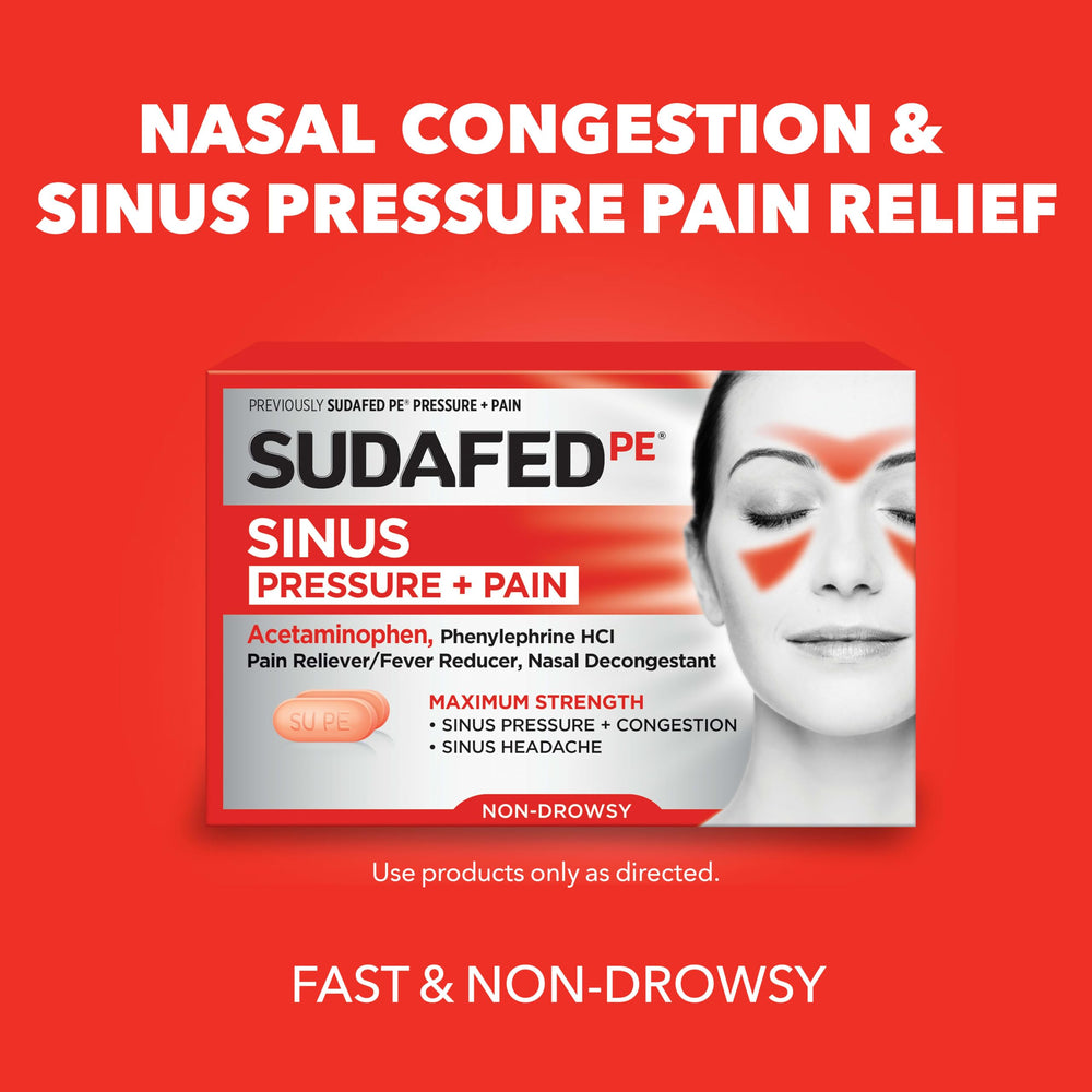 Sudafed PE Sinus Pressure Plus Pain Relief Maximum Strength, 24 Count