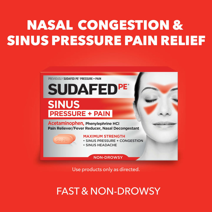 Sudafed PE Sinus Pressure Plus Pain Relief Maximum Strength, 24 Count
