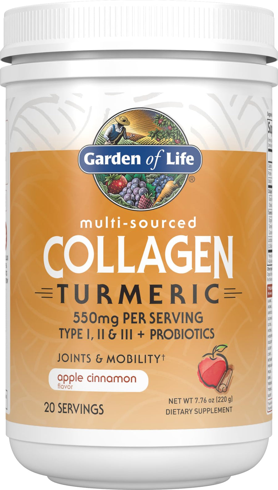 Garden of Life Collagen Powder, Apple Cinnamon