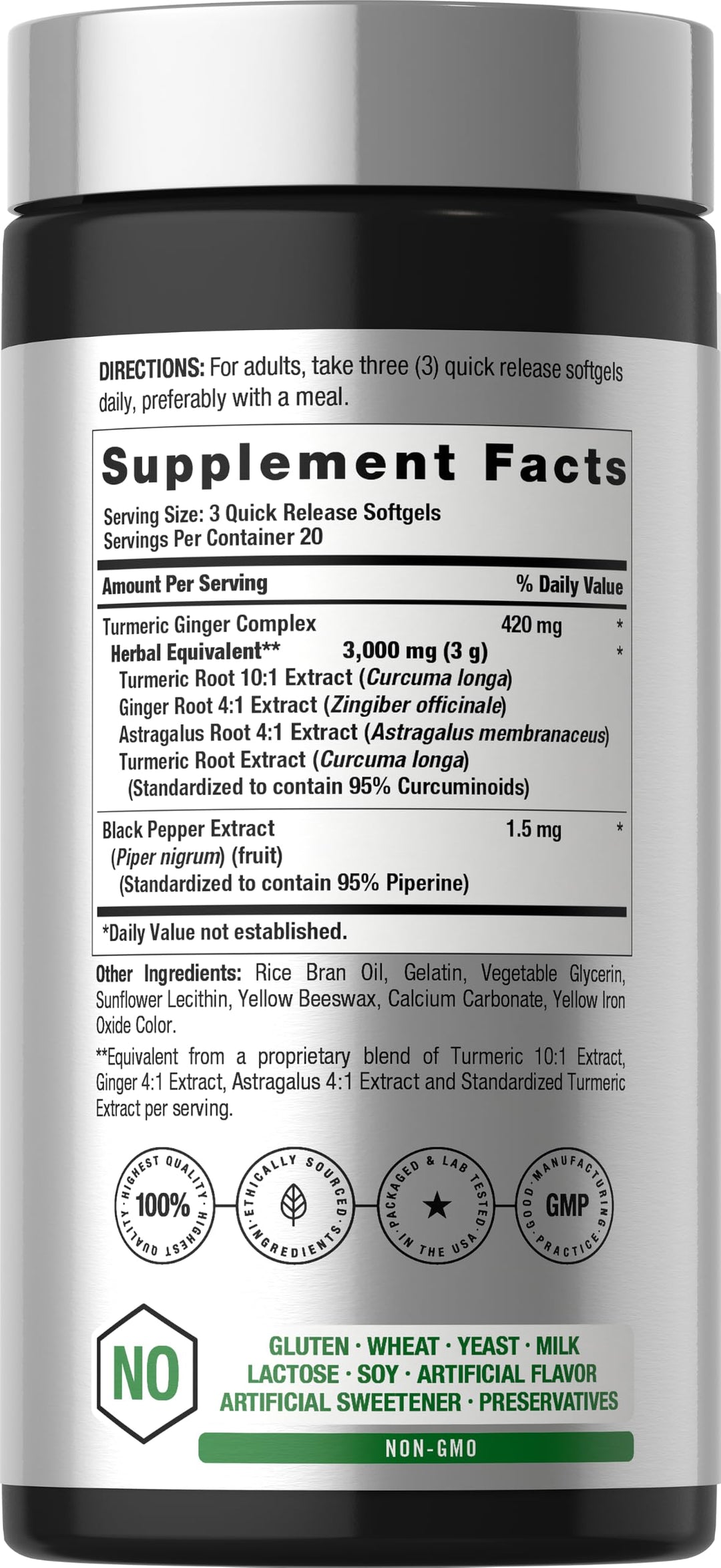 Horbäach Turmeric and Ginger Supplement, 60 Count