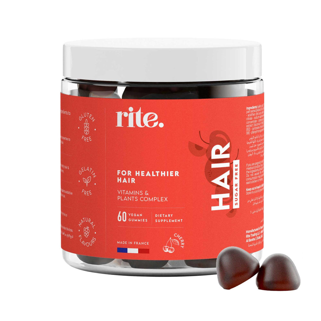 rite. Hair Vitamin Gummies, Cherry Flavour, 60 Count