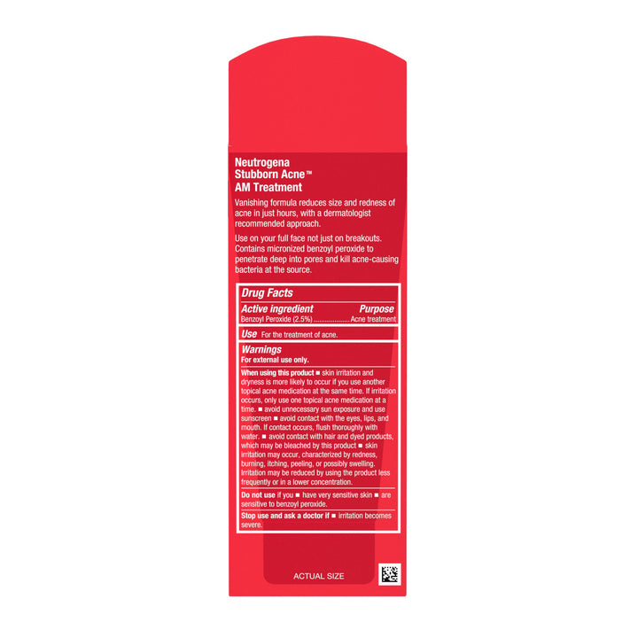 Neutrogena Stubborn Acne AM Face Treatment, 2.5% Benzoyl Peroxide, 2 oz