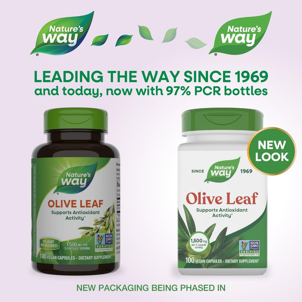 Nature's Way Olive Leaf Herbal Capsules, 1,500 mg, 100 Count