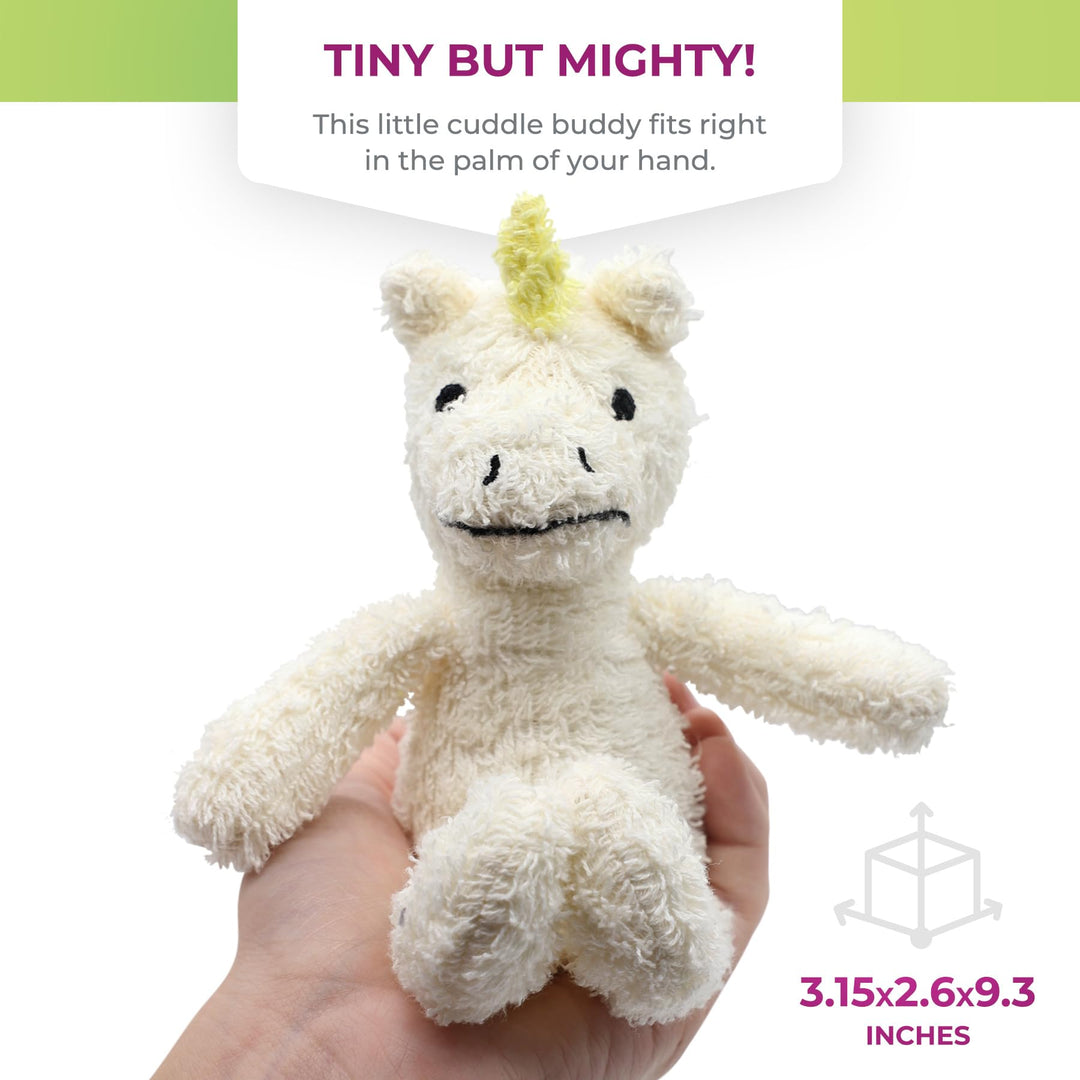 Thermal-Aid Zoo Juno The Unicorn Mini Microwavable Stuffed Animal Plush Toy And Hot Cold Pack, 3.15 x 2.6 x 9.3 in