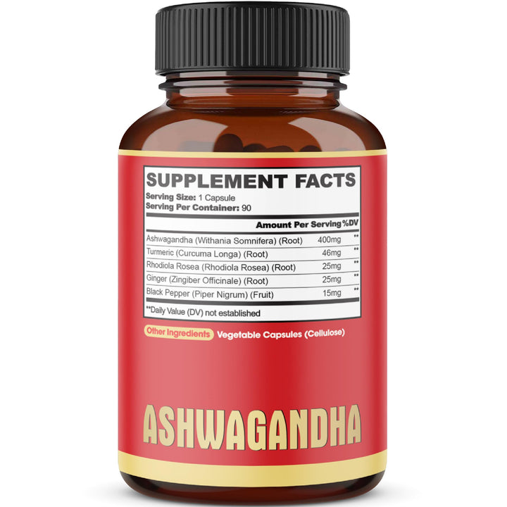 agobi Ashwagandha Supplement Capsules, 90 Count