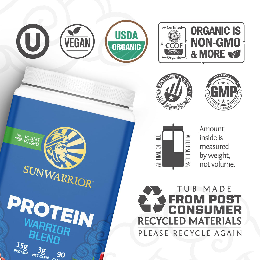 Sunwarrior Warrior Blend Organic Vegan Protein, Maple, 30 Servings