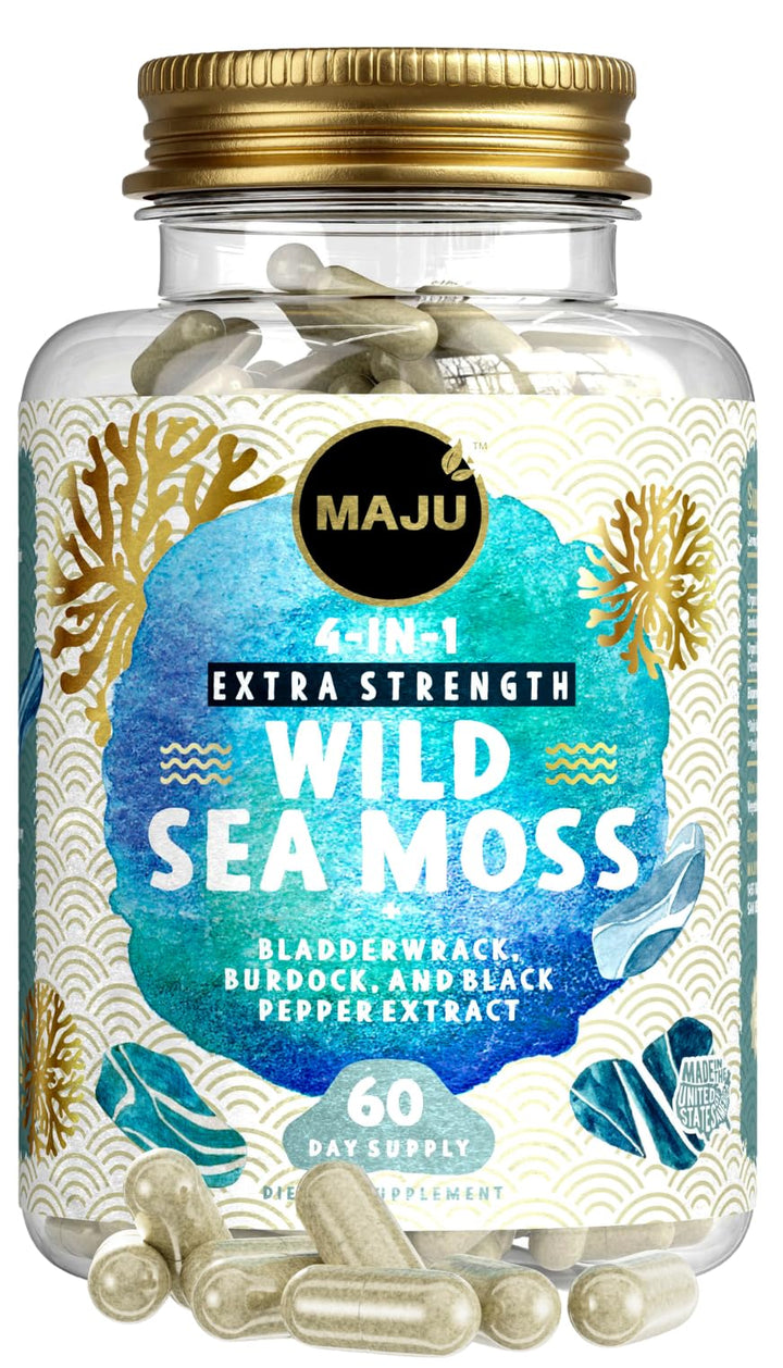 Maju Superfoods Organic Sea Moss Capsules, 500 mg, 60 Count