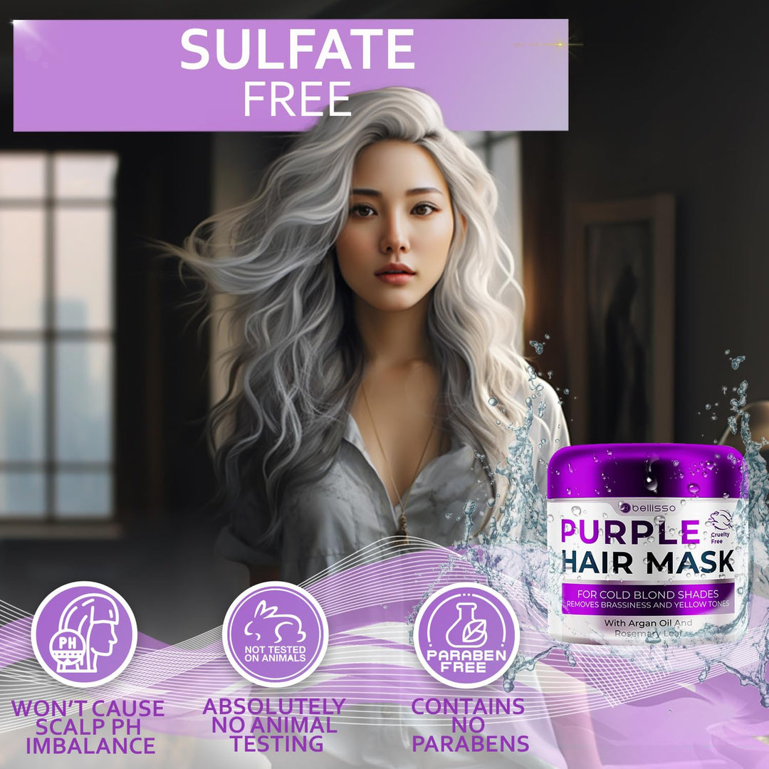BELLISSO Purple Mask For Blonde Hair, Conditioner