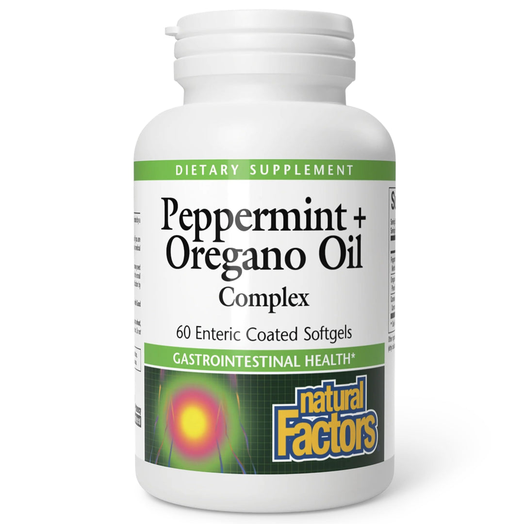Natural Factors Peppermint & Oregano Oil Complex, 60 Count