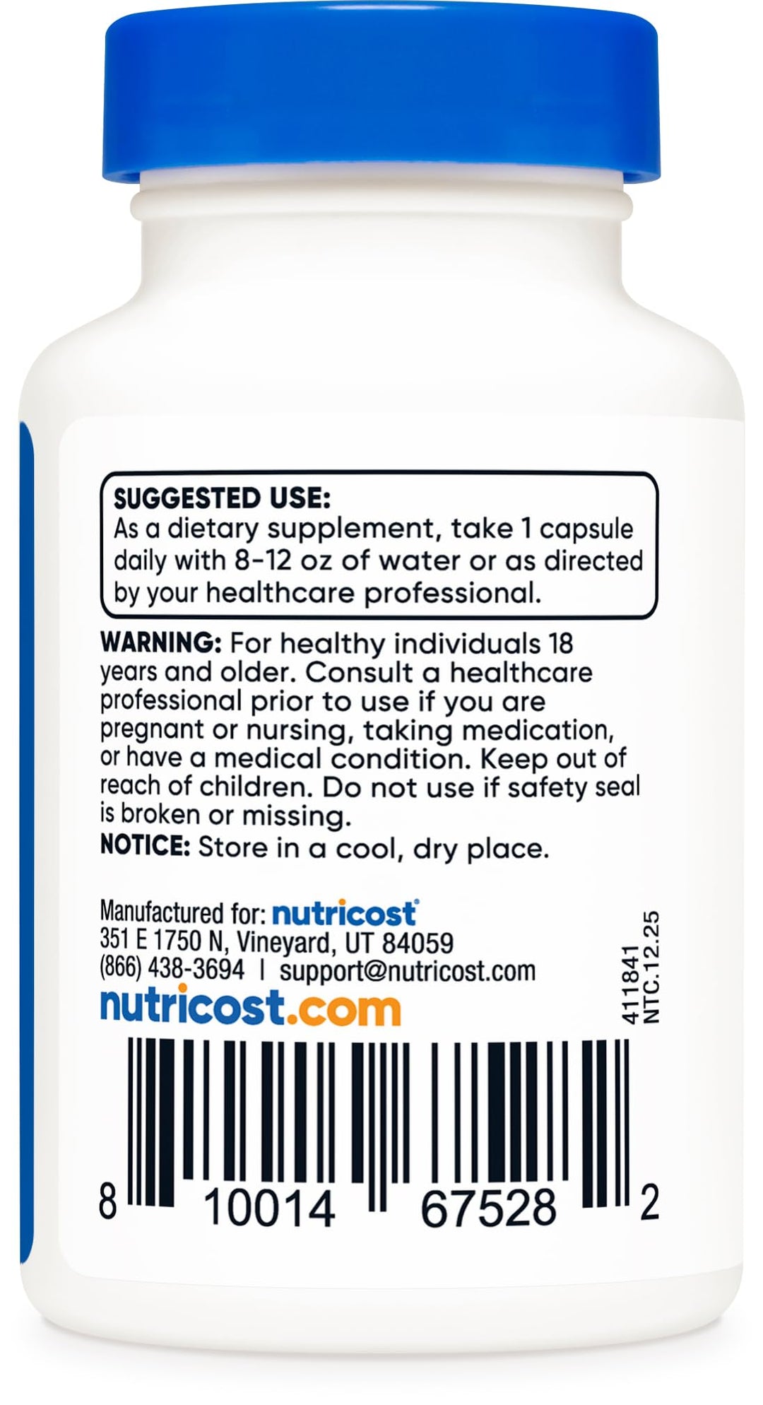 Nutricost Tudca Tauroursodeoxycholic Acid, 250 mg, 30 Count