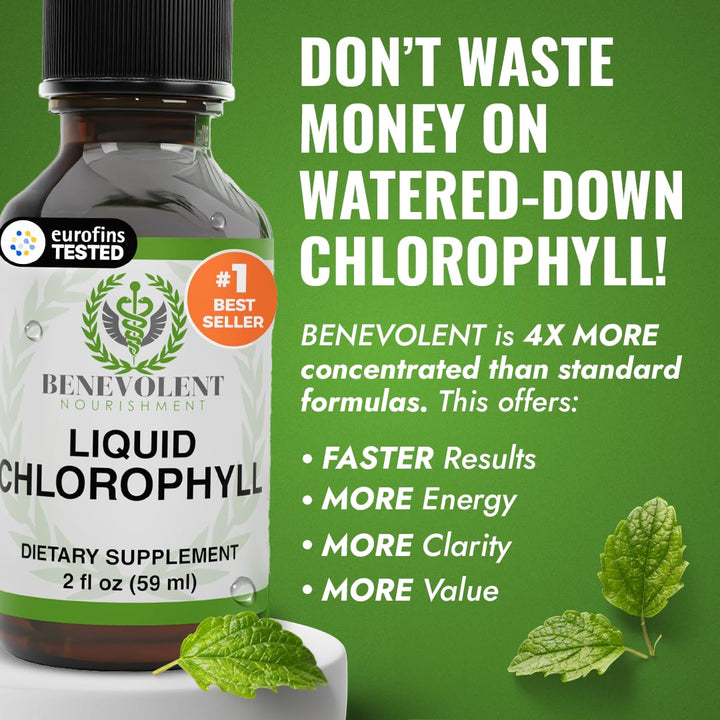Benevolent Nourishment Chlorophyll Liquid Drops, Peppermint