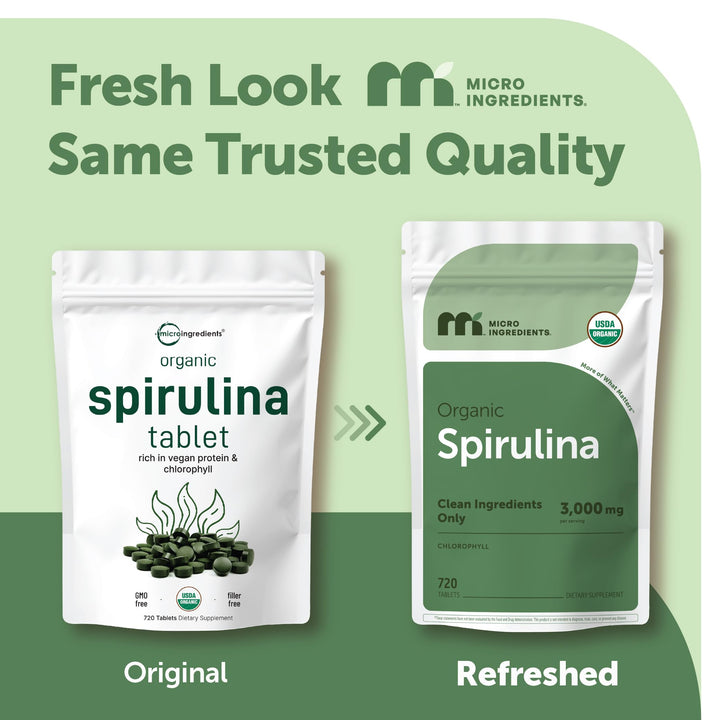 Micro Ingredients Organic Spirulina Tablets, 720 Count