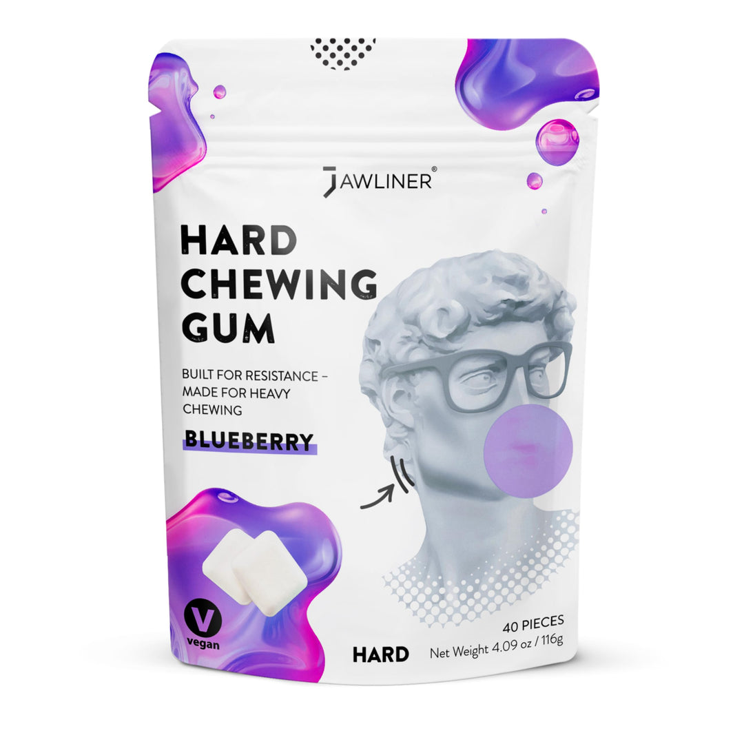 Jawliner Hard Jawline Gum, Blueberry, 40 Count