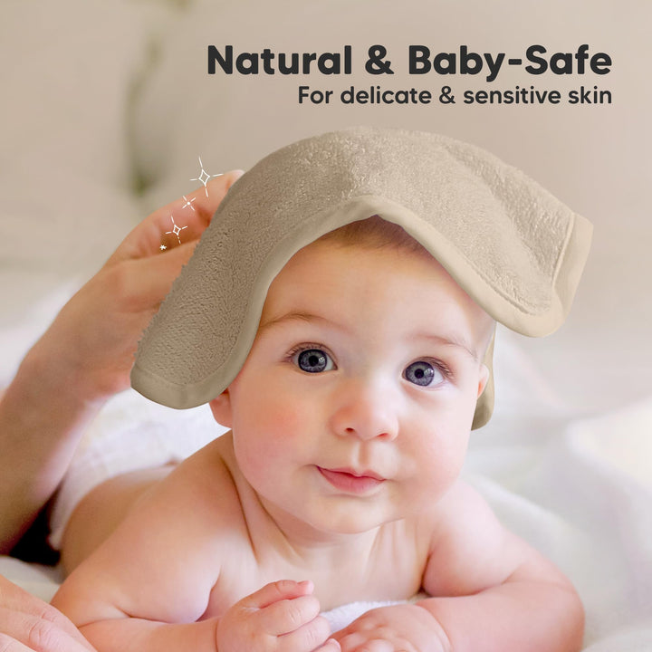 KeaBabies Baby Washcloths, Earth Brown, 6 Count