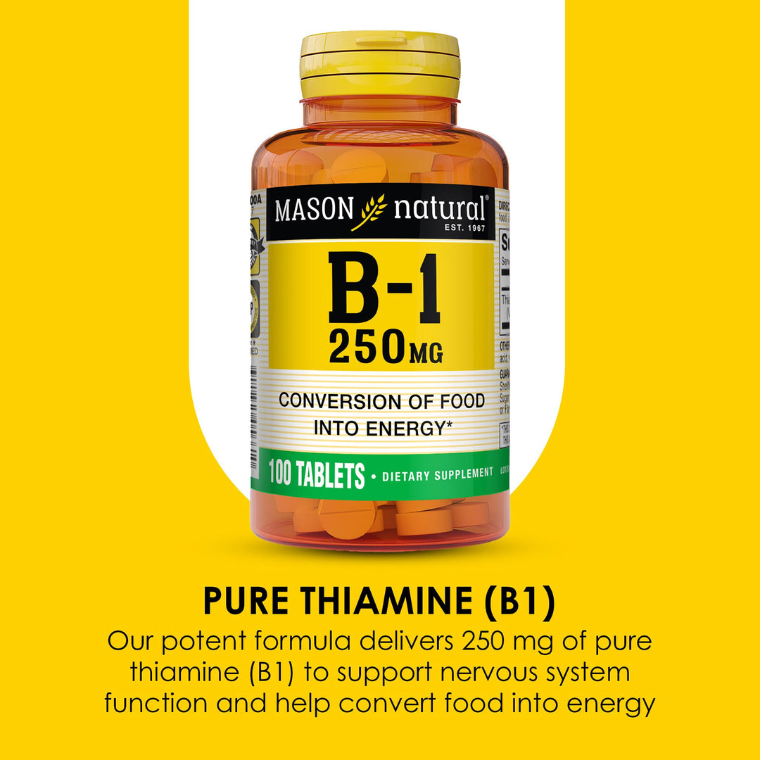 MASON NATURAL Vitamin B1 Thiamine, 250 mg, 100 Count