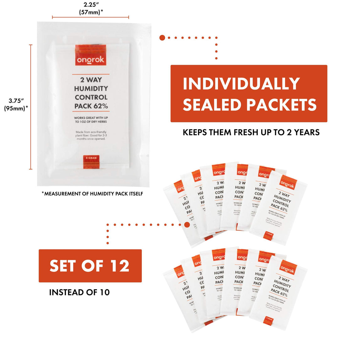 ONGROK Humidity Control Packets, 62% RH, 12 Count