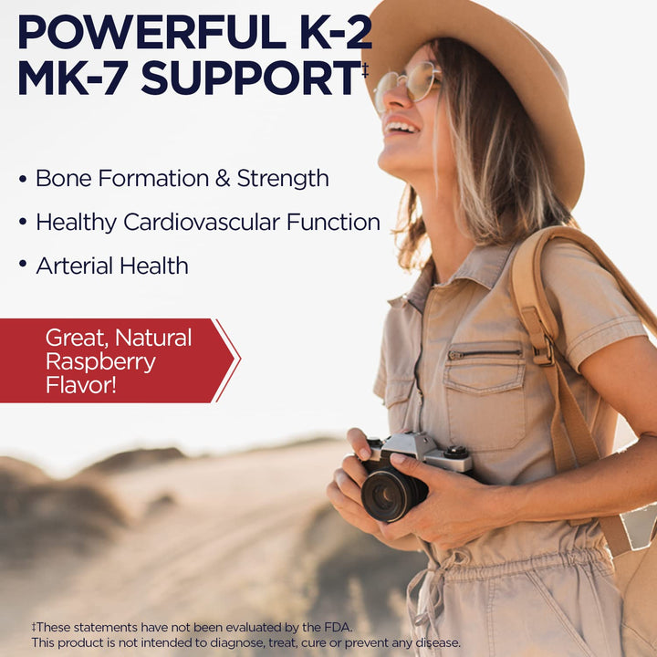 KAL Bone Support Dietary Supplement, Raspberry, 60 Count