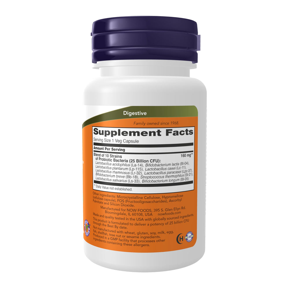 NOW Probiotic-10 25 Billion Veg Capsules, 30 Count