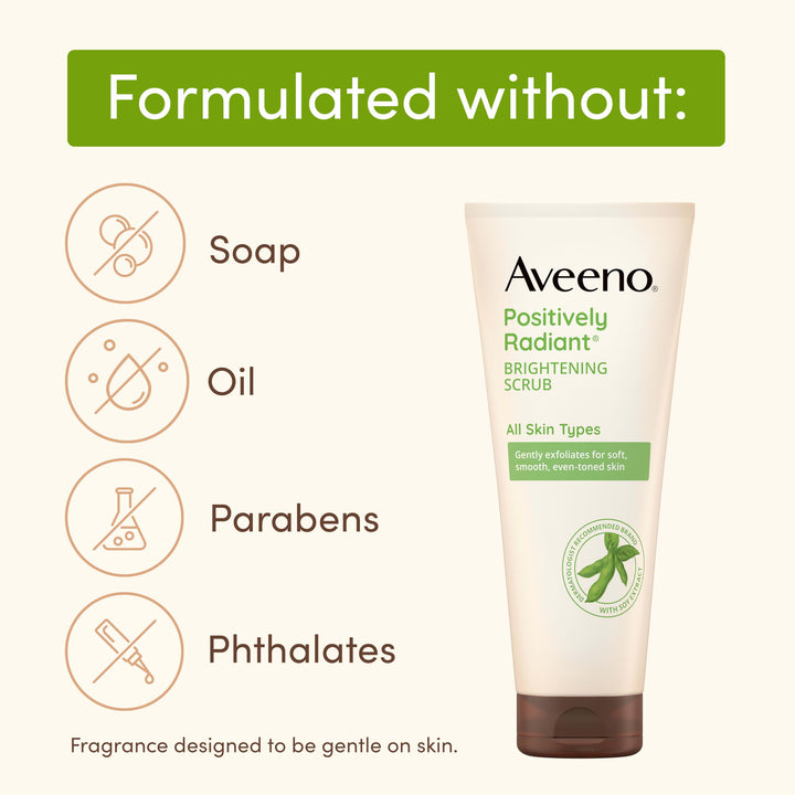 Aveeno Positively Radiant Skin Brightening Exfoliating Daily Facial Scrub, 2 oz