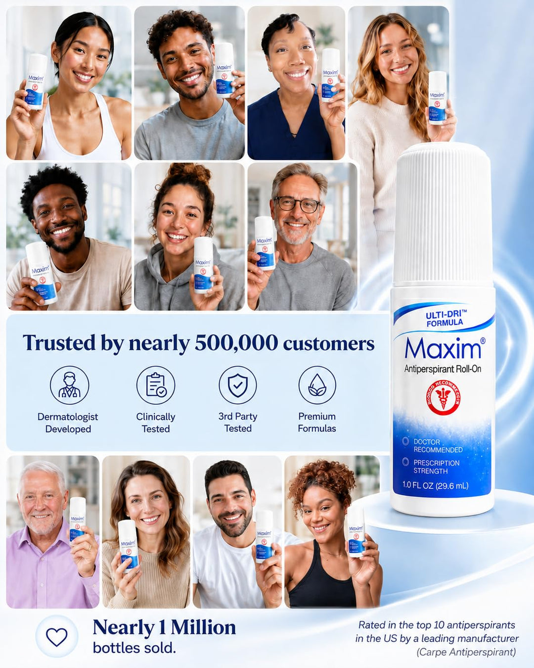 MAXIM Clinical Strength Antiperspirant Roll-On