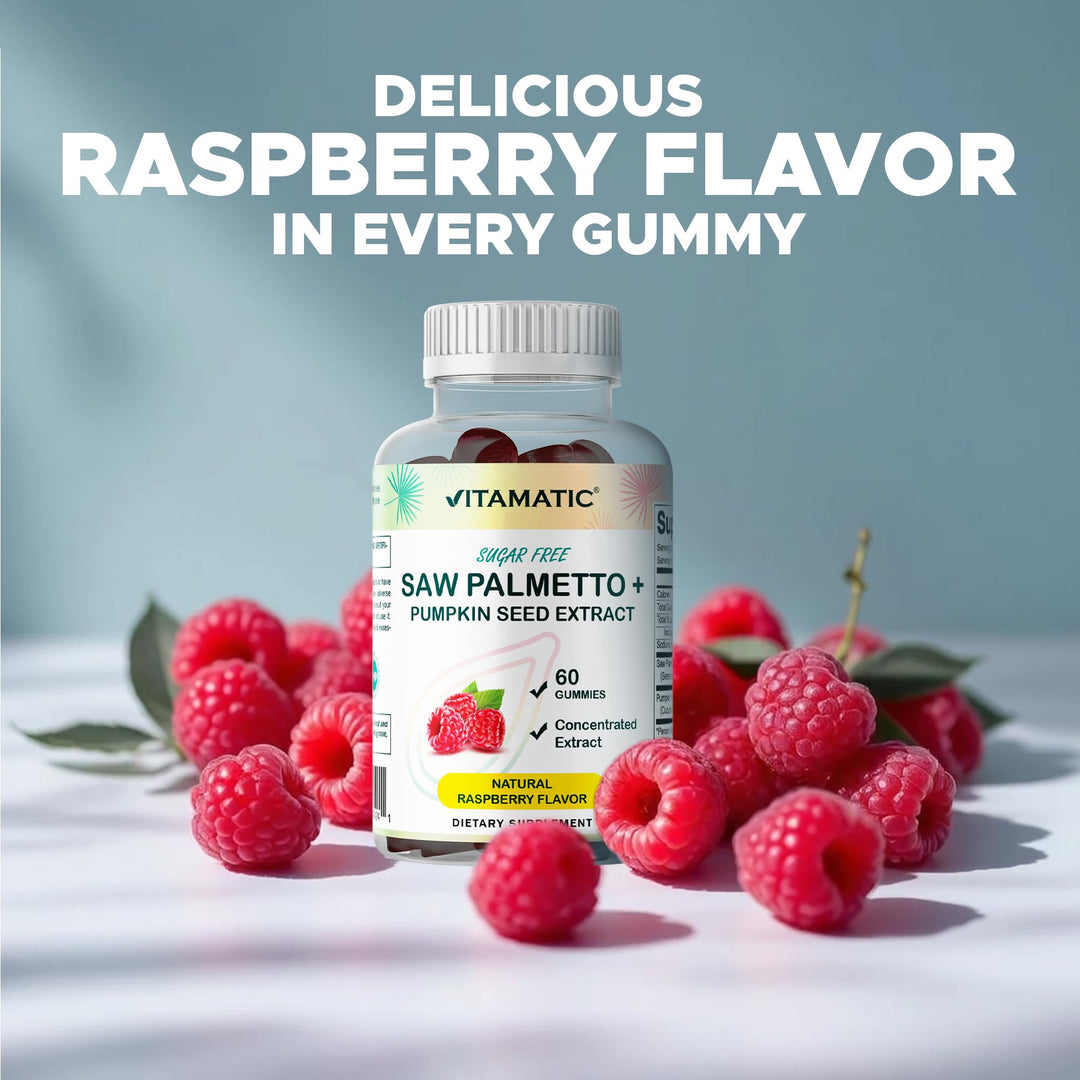 Vitamatic Saw Palmetto & Pumpkin Seed Gummies, Raspberry, 60 Count