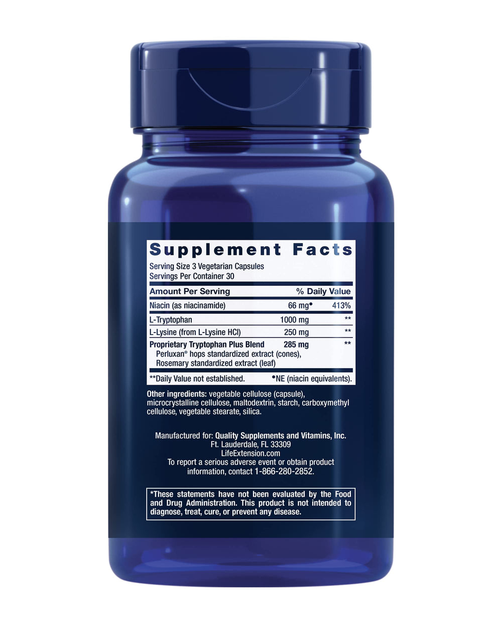 Life Extension Optimized Tryptophan Plus, 1000 mg, 90 Count
