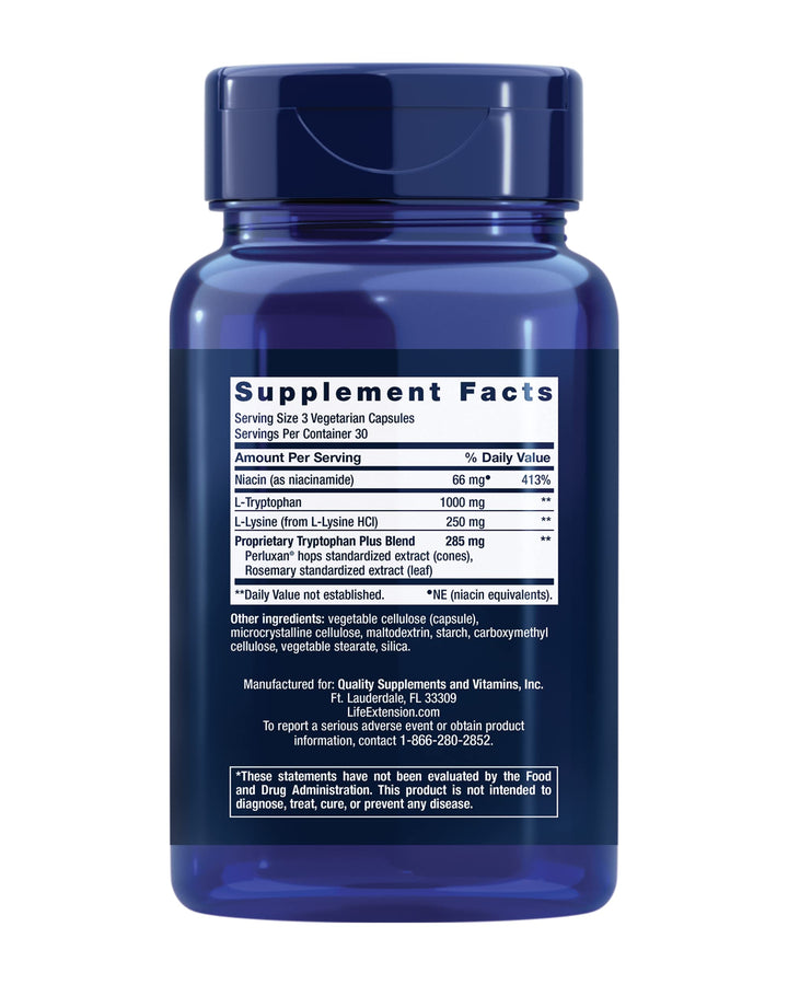 Life Extension Optimized Tryptophan Plus, 1000 mg, 90 Count