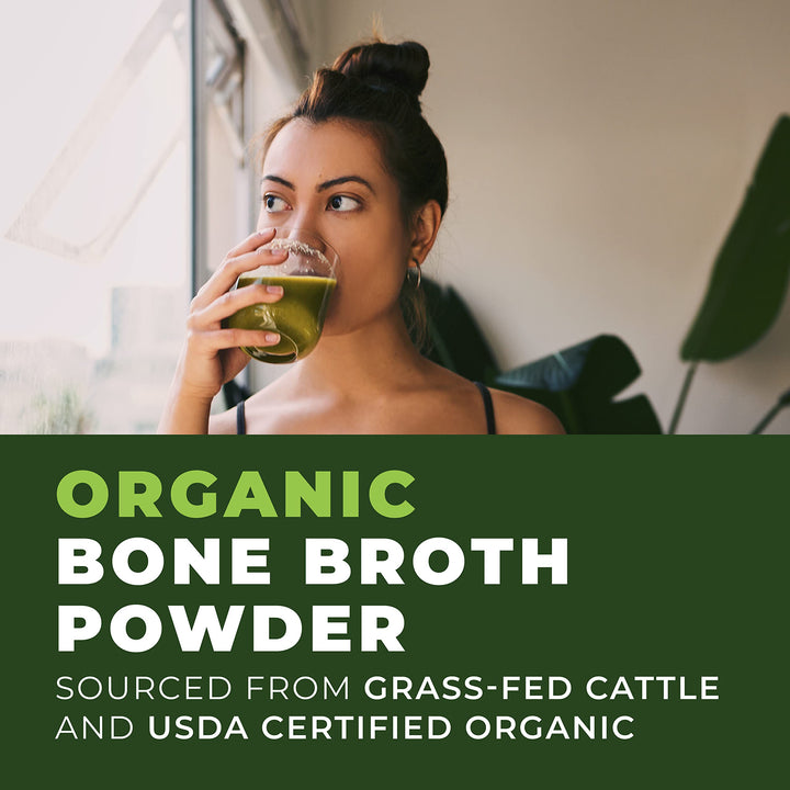 Left Coast Performance Organic Grass Fed Beef Bone Broth Protein Powder, Unflavoured, 470 ml