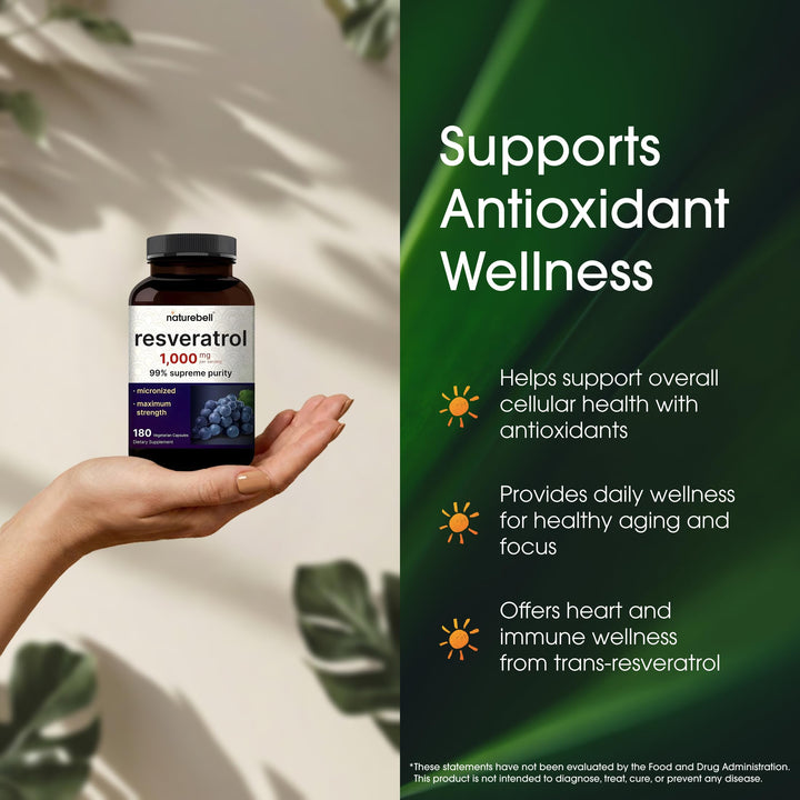 NatureBell Resveratrol, 1000 mg, 180 Count
