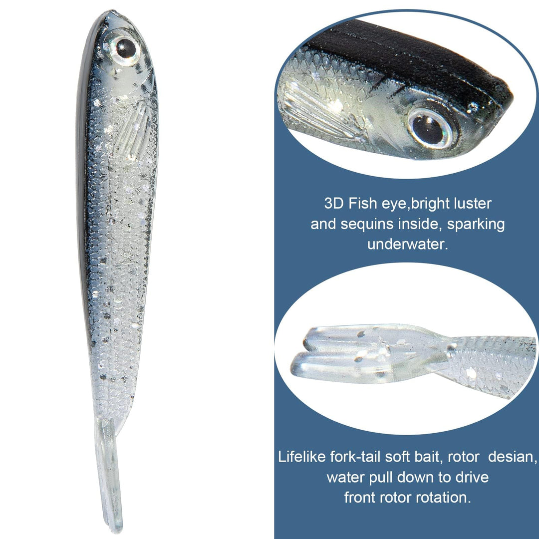 Syosisny Soft Fishing Lure, 50 Count
