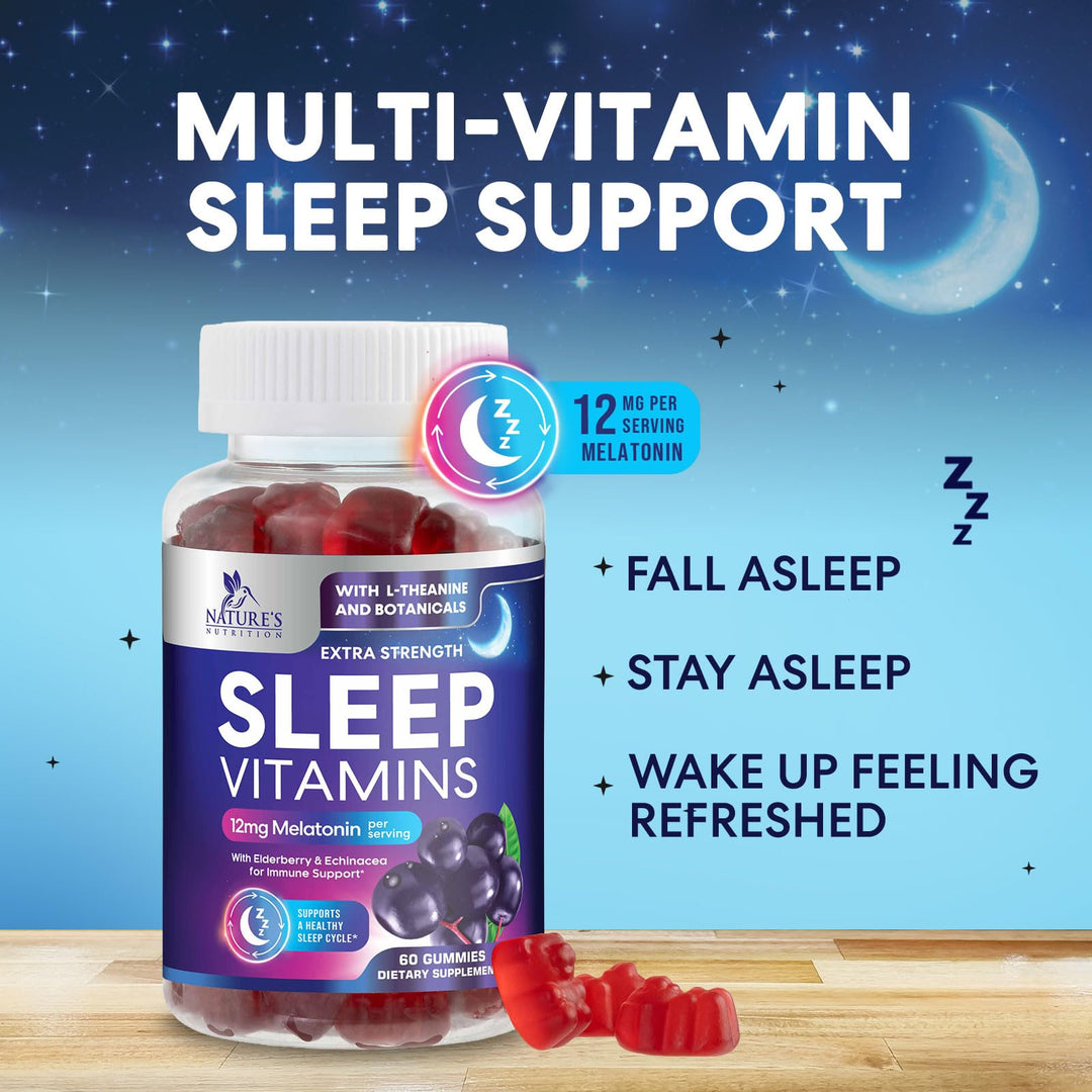 Nature's Nutrition Sleep Gummies, 12 mg, 60 Count
