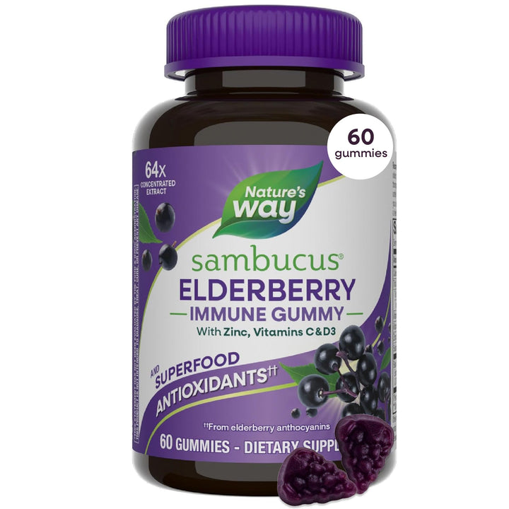 Nature's Way Sambucus Elderberry Gummies, 60 Count