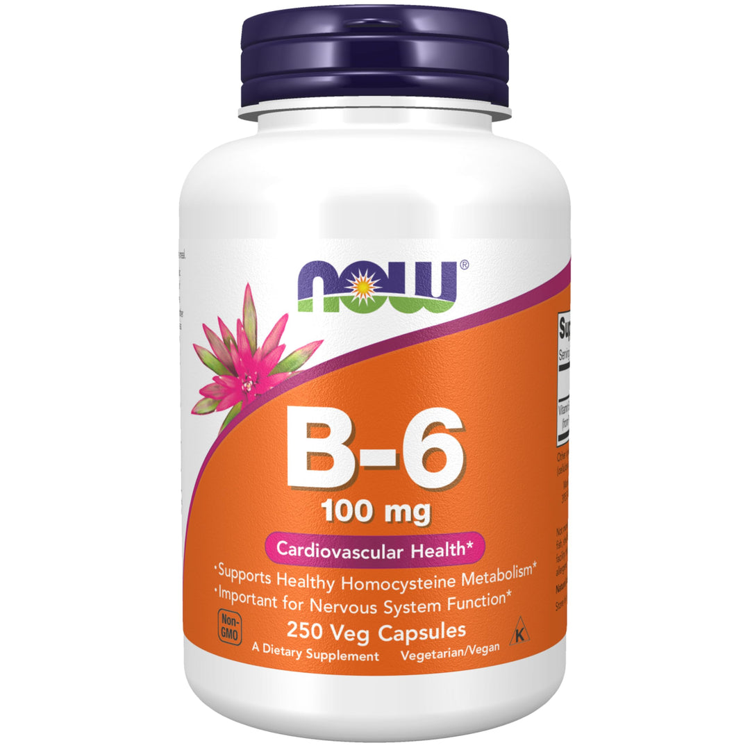 NOW Vitamin B-6 Pyridoxine HCl 100 mg, 250 Count
