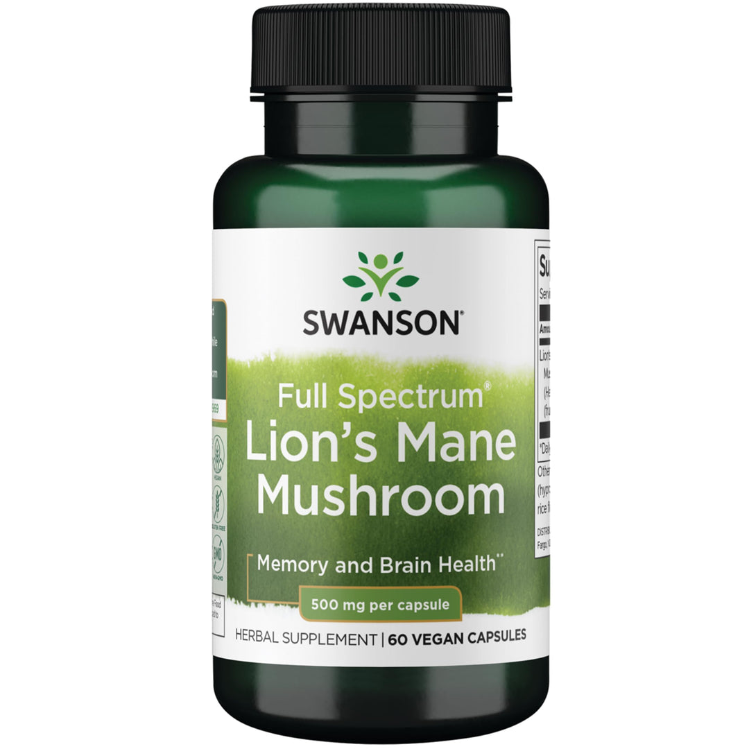 Swanson Full Spectrum Lion's Mane Mushroom, 60 Count