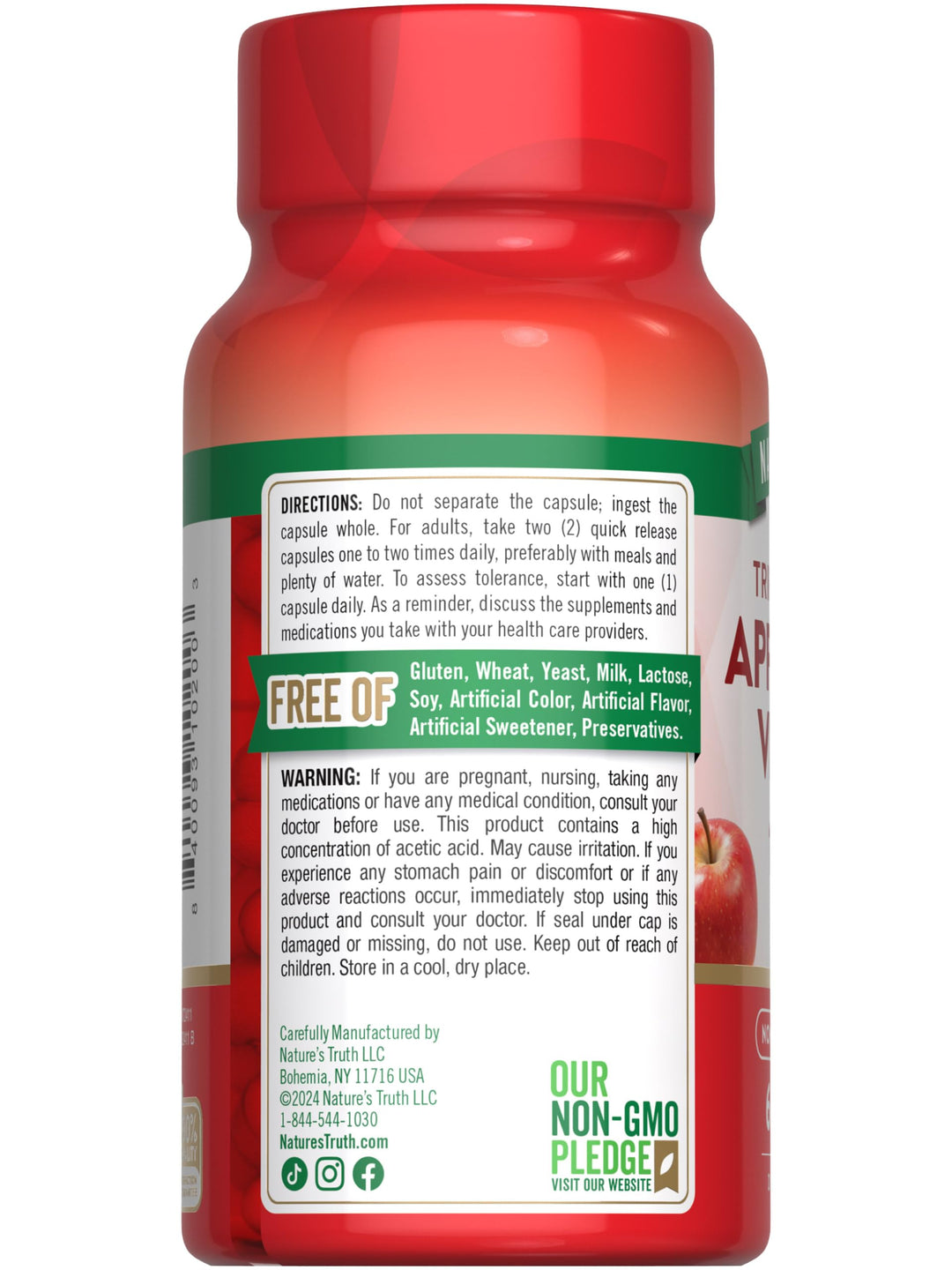 Nature's Truth Apple Cider Vinegar Capsules, 1200 mg, 60 Count