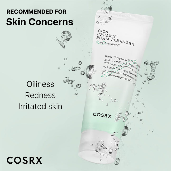 COSRX Pure Fit Cica Creamy Foam Mild Cleanser, 5.07 fl oz