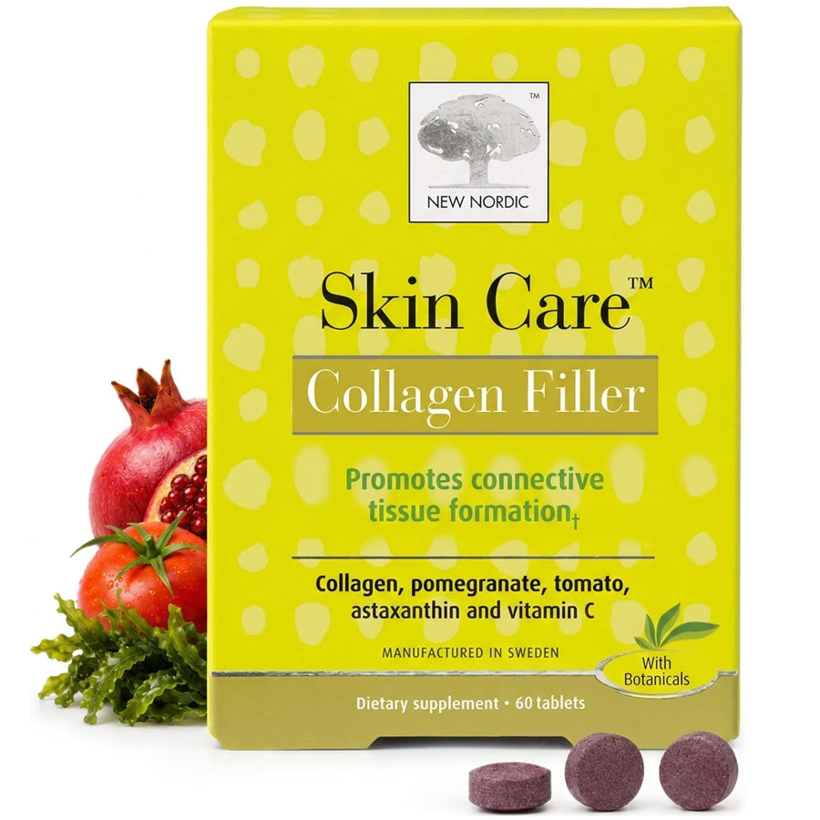 NEW NORDIC Collagen Filler Tablets, Marine Collagen with Vitamin C, 60 Count