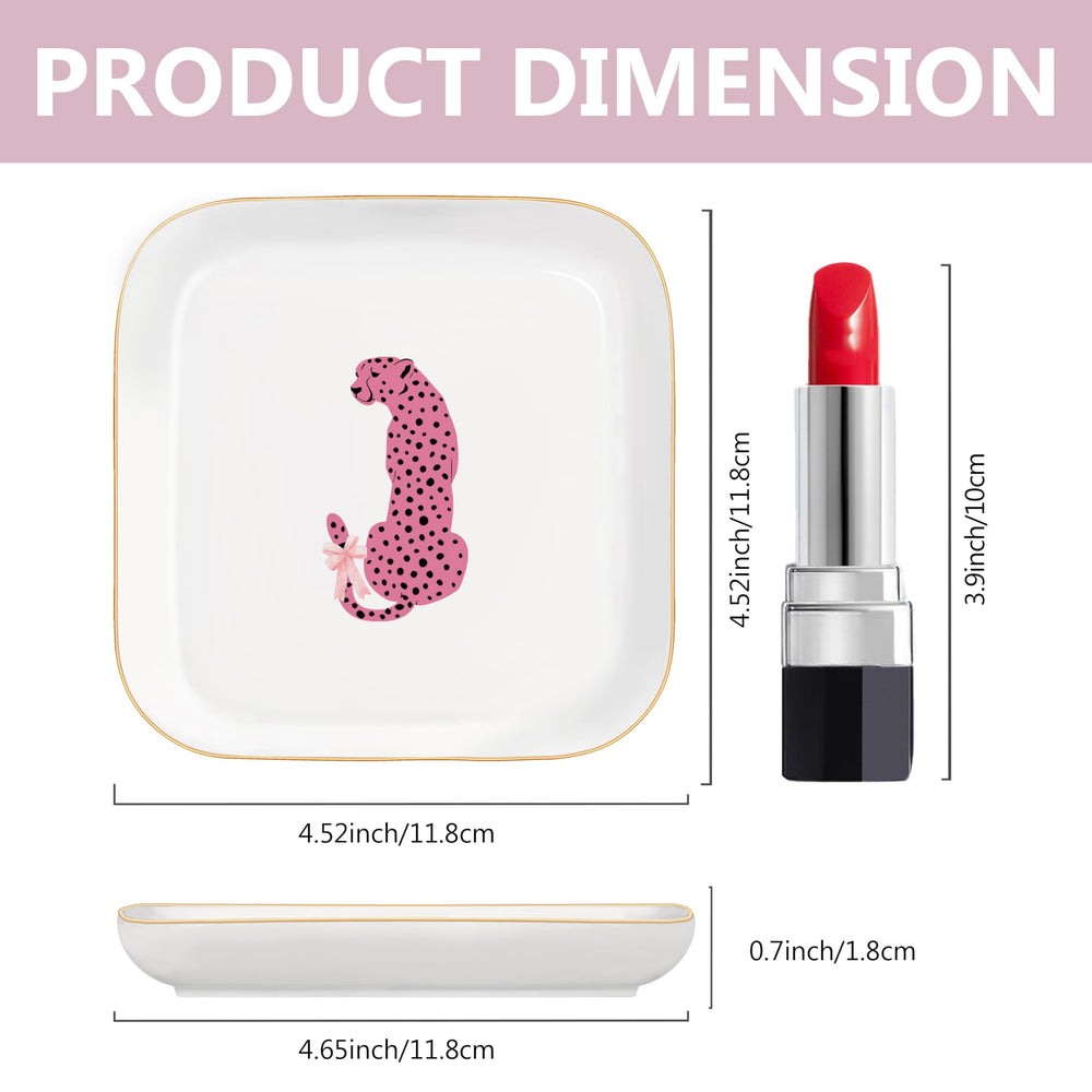 MQPPKJ Jewelry Dish, Pink Preppy Cheetah