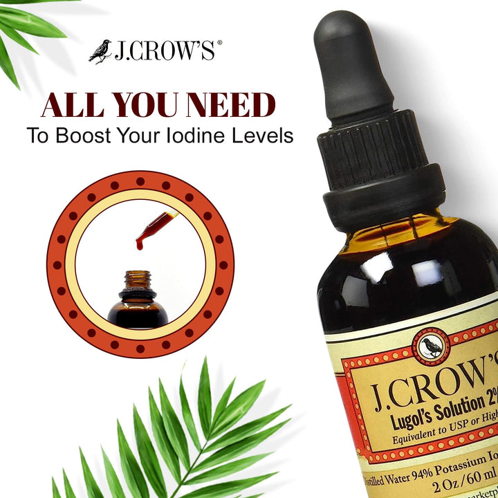 J. CROW'S Lugol's Solution of Iodine, 2%, 2 oz