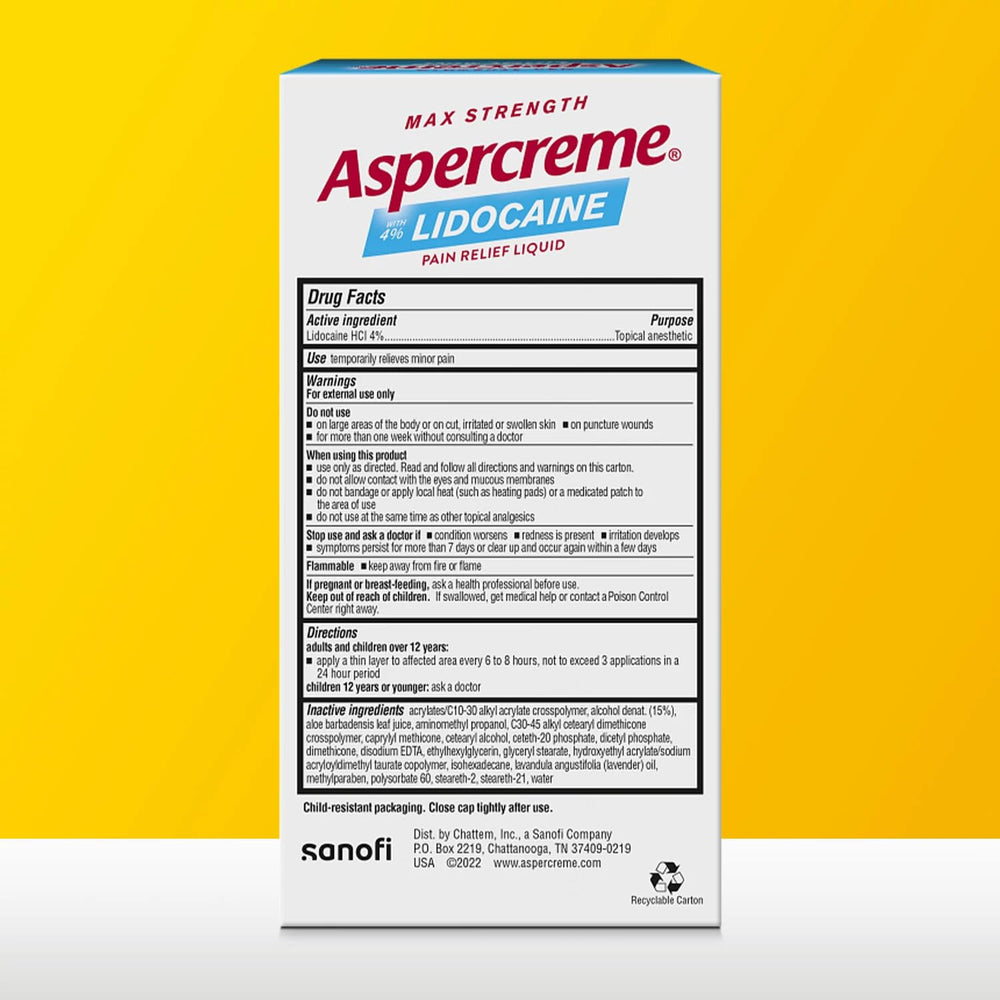 Aspercreme Lidocaine Pain Relief Roll-On, Lavender, 2.5 oz