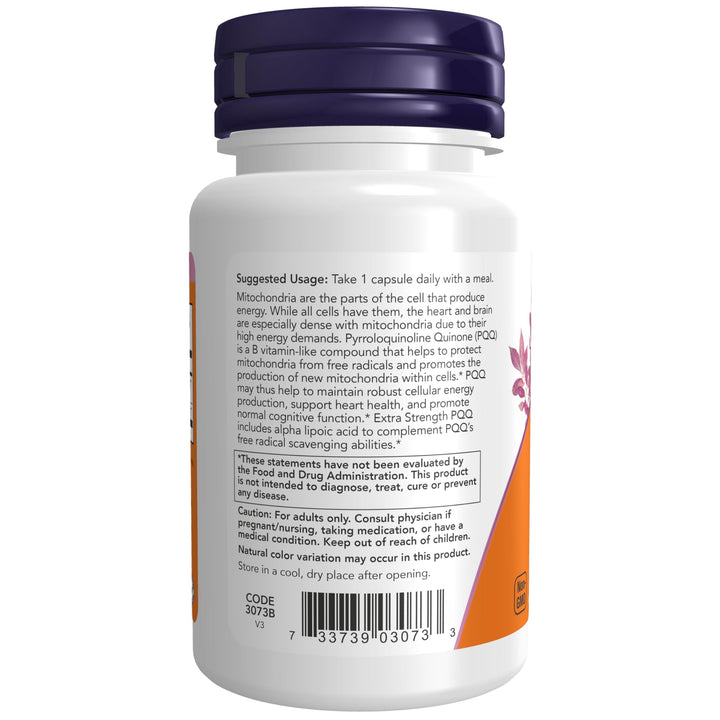 NOW PQQ 40 mg with Alpha Lipoic Acid, Extra Strength, 50 Count