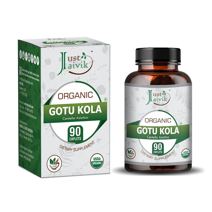 Just Jaivik Organic Gotu Kola Tablets, 750 mg, 90 Count