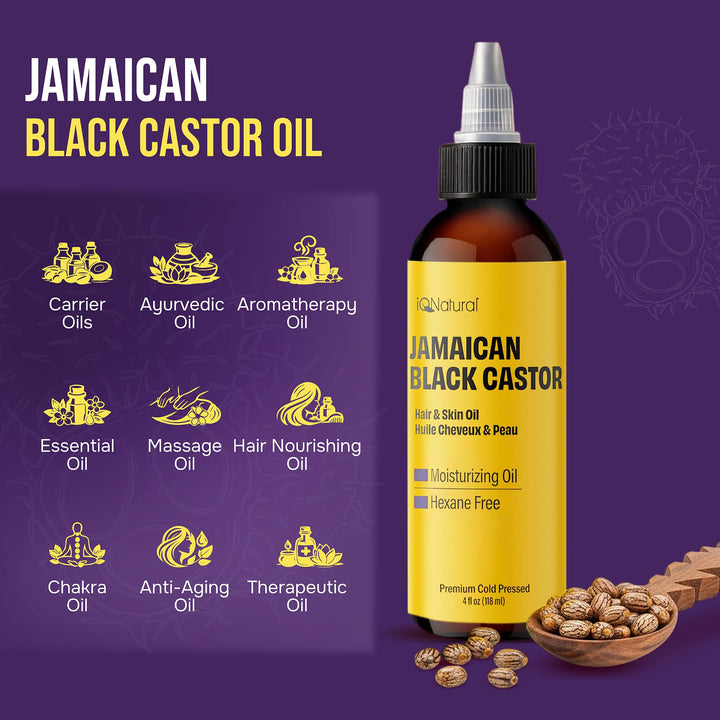 IQNATURAL Jamaican Black Castor Oil, Regular, 4 fl oz