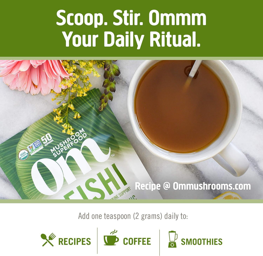 OM Mushroom Superfood Reishi Organic Mushroom Powder, 3.5 oz