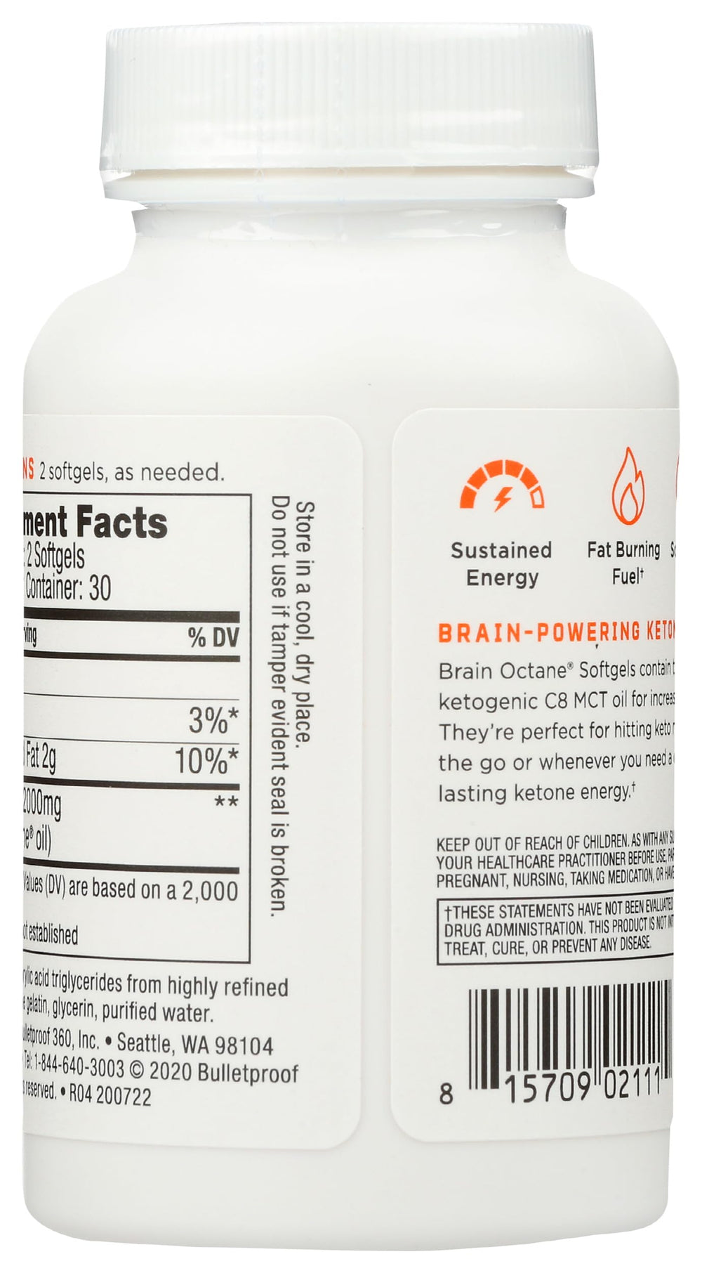 Bulletproof Brain Octane, 60 Count