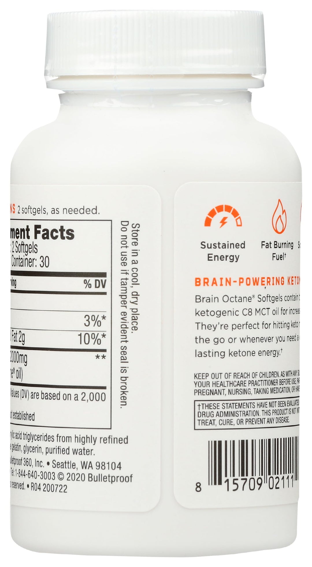 Bulletproof Brain Octane, 60 Count