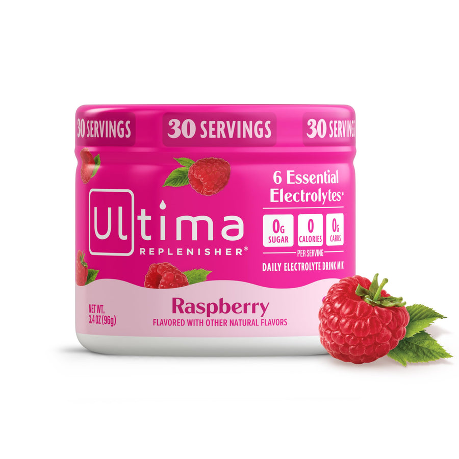 Ultima Replenisher Electrolyte Hydration Powder, Raspberry, 30 Count
