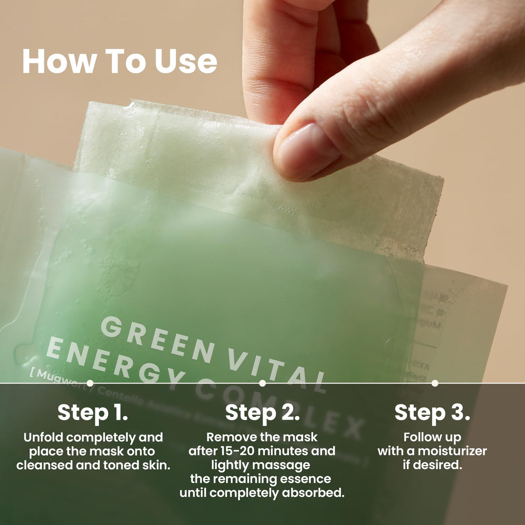 AXIS-Y Mugwort Green Vital Energy Complex Sheet Mask, 5 Count